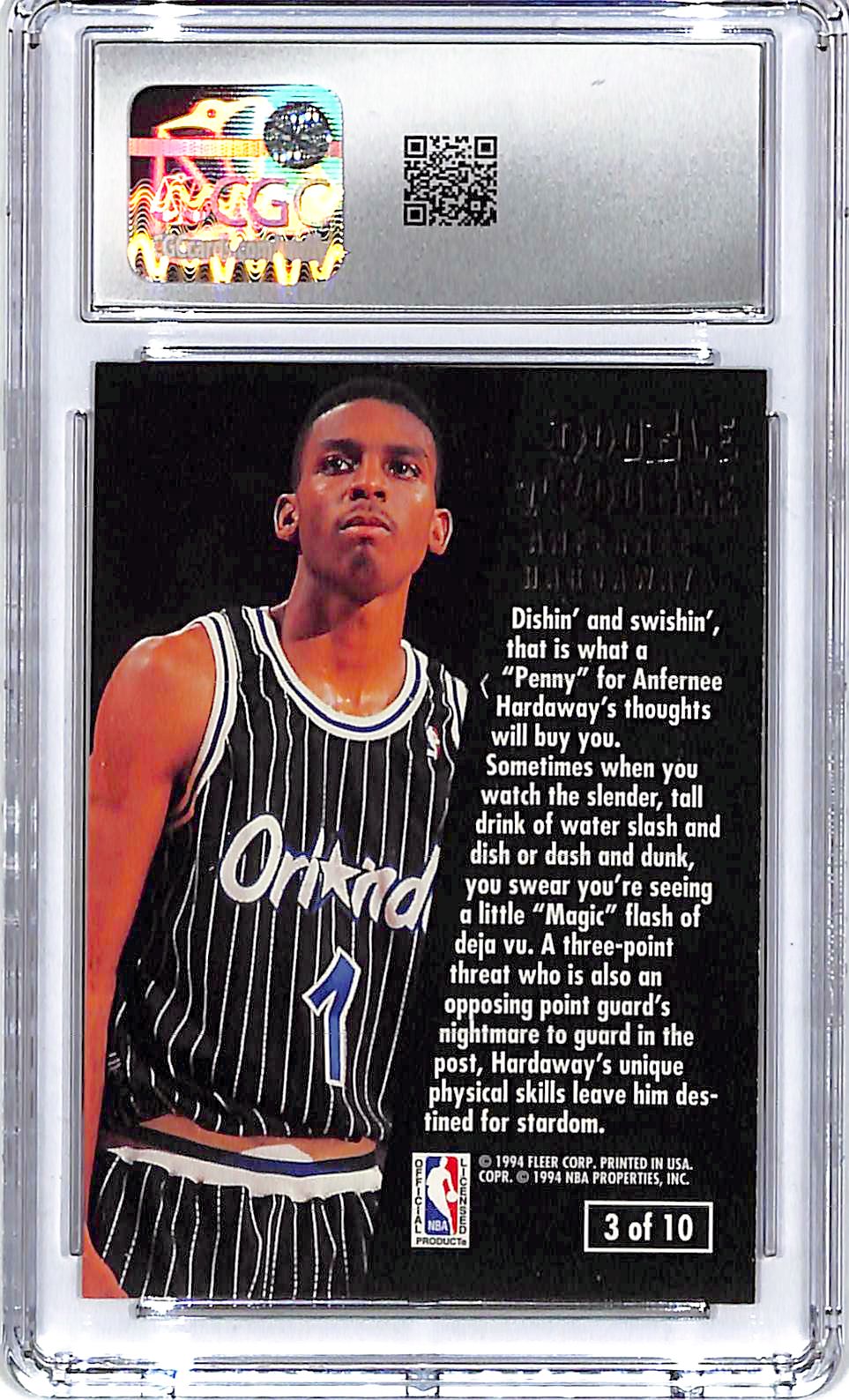 1994-95 Fleer Ultra Anfernee Hardaway Double Trouble #3 CGC 9.5 Magic