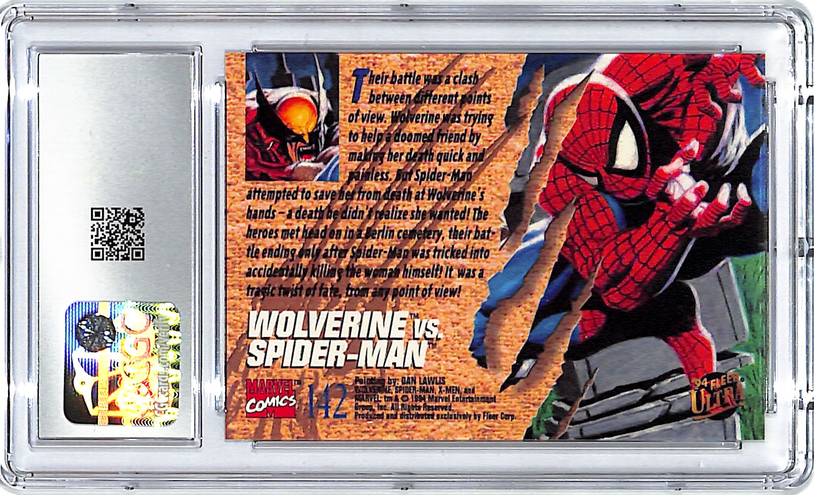 1994 Fleer Ultra X-Men Wolverine vs Spider-Man #142 CGC 10