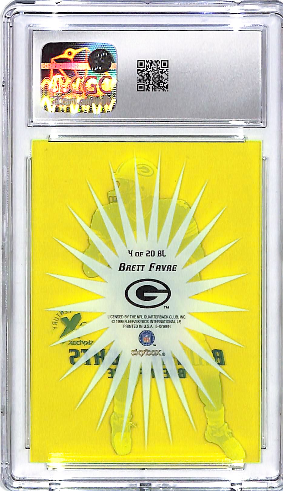1999 Skybox E-X Century Brett Favre Bright Lights CGC 9 Packers