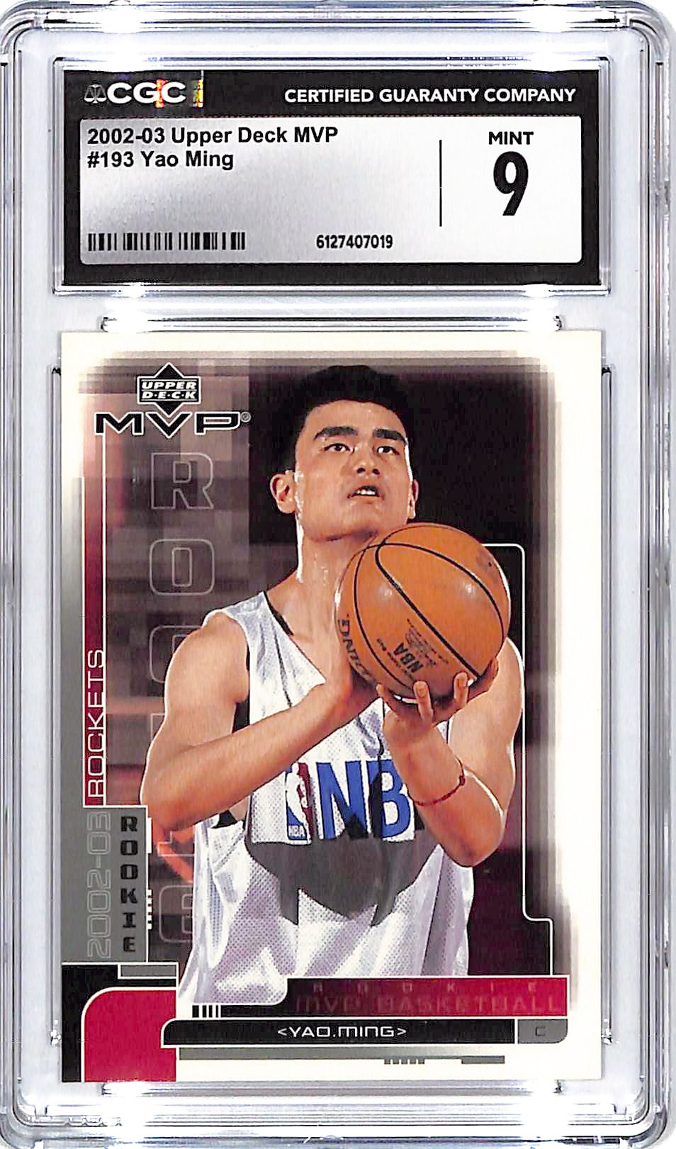 2002-03 Upper Deck MVP Yao Ming Rookie RC #193 CGC 9 Rockets