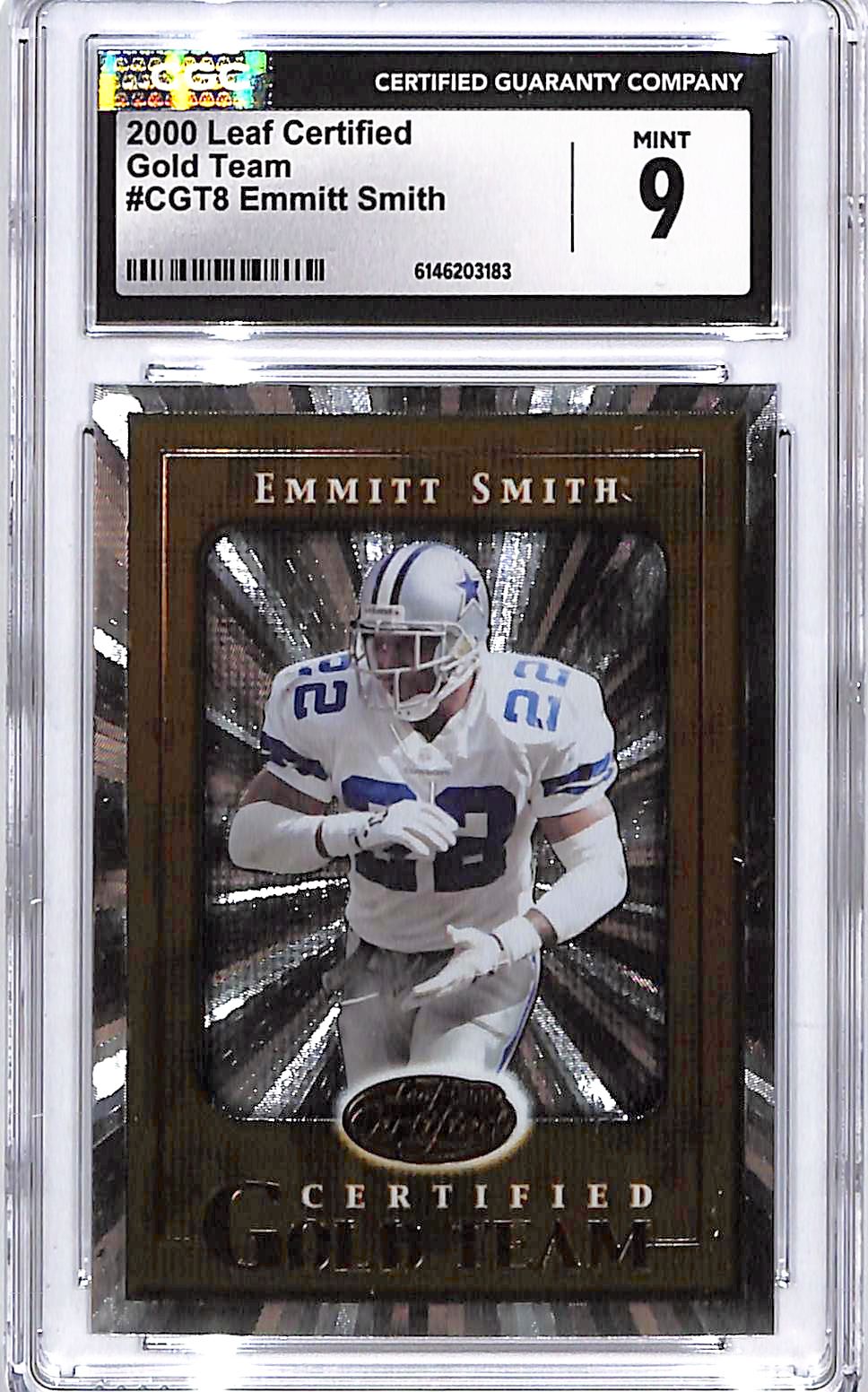 2000 Leaf Certified Emmitt Smith Gold Team CGC 9 Cowboys