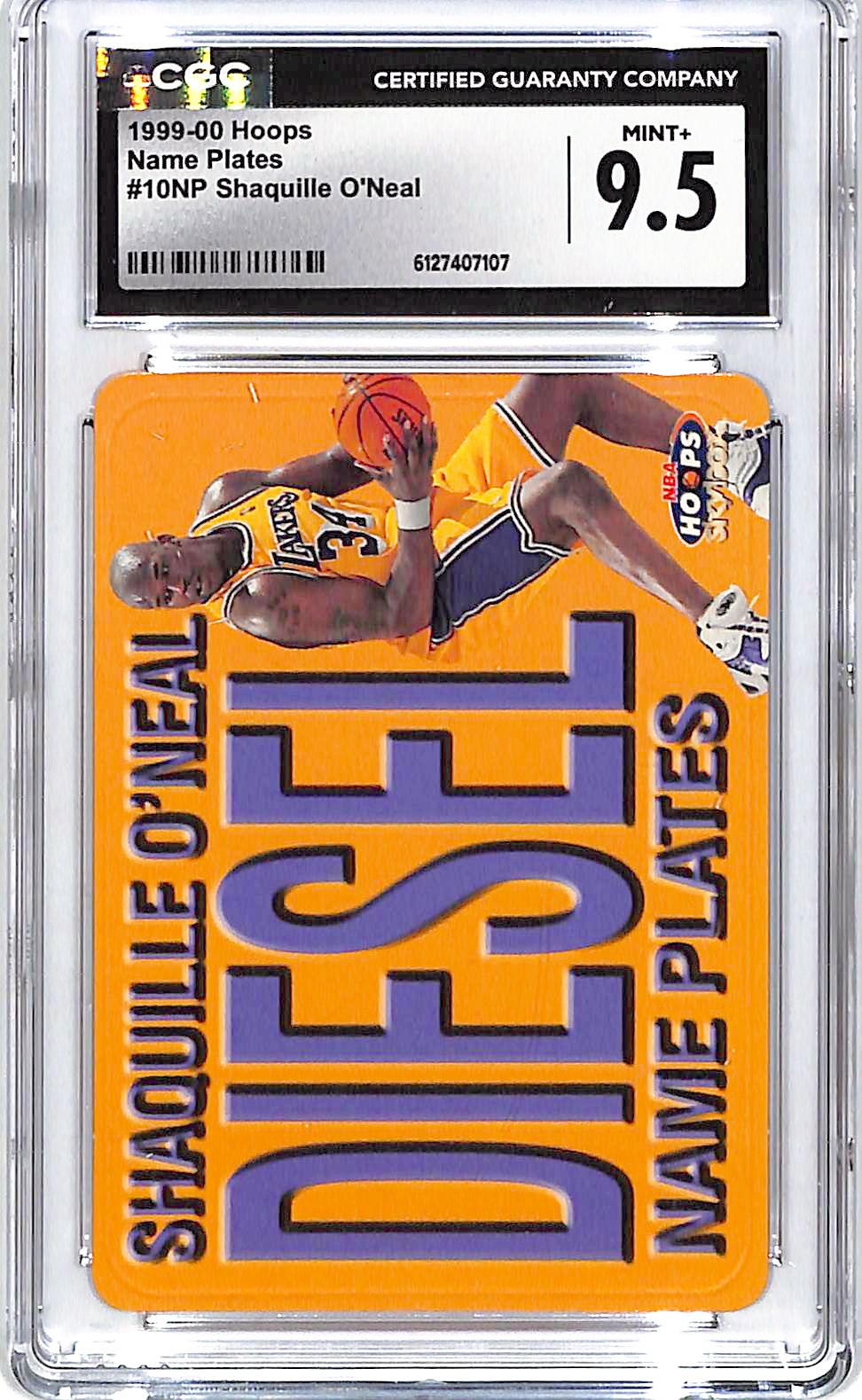 1999-00 Hoops Shaquille O'Neal Name Plates CGC 9.5 Lakers
