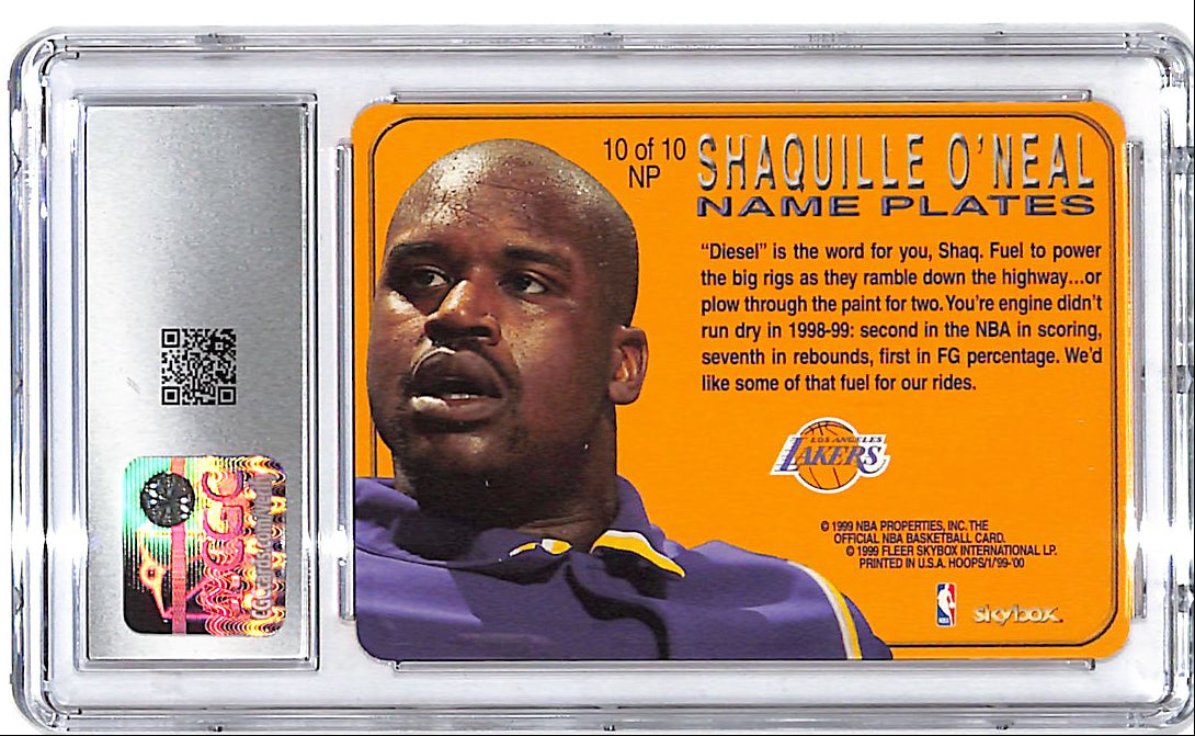 1999-00 Hoops Shaquille O'Neal Name Plates CGC 9.5 Lakers