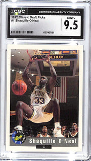 1992 Classic Draft Picks Shaquille O'Neal Rookie RC #1 CGC 9.5 Magic