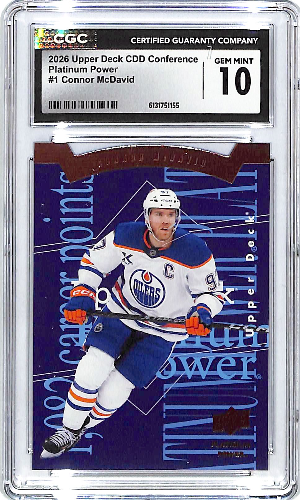 2026 Upper Deck CDD Conference Connor McDavid Platinum Power CGC 10 Oilers