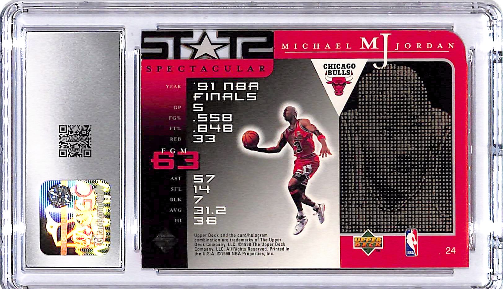 1998 Upper Deck Michael Jordan Career Collection #24 CGC 9 Bulls
