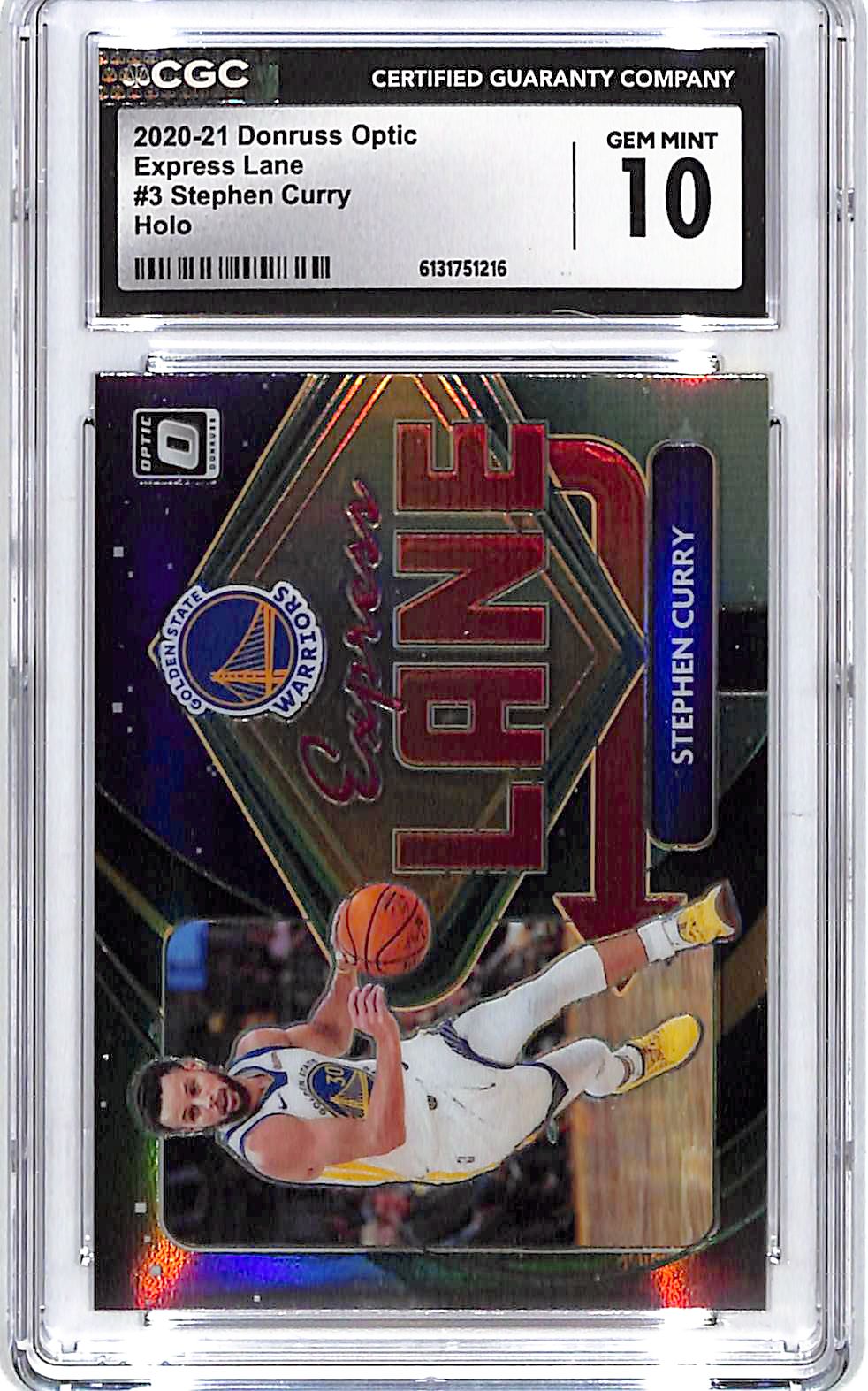 2020-21 Donruss Optic Stephen Curry Express Lane Holo CGC 10 Warriors