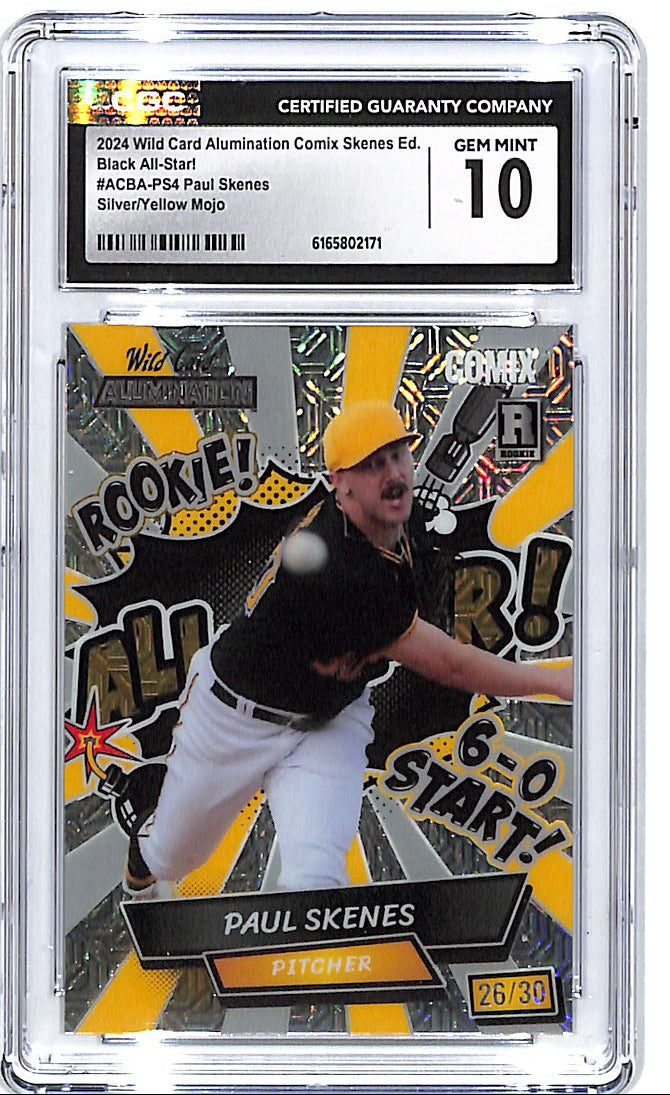 2024 Wild Card Alumination Comix Skenes Paul Skenes Rookie RC Comix Mojo /30 CGC 10 Pirates