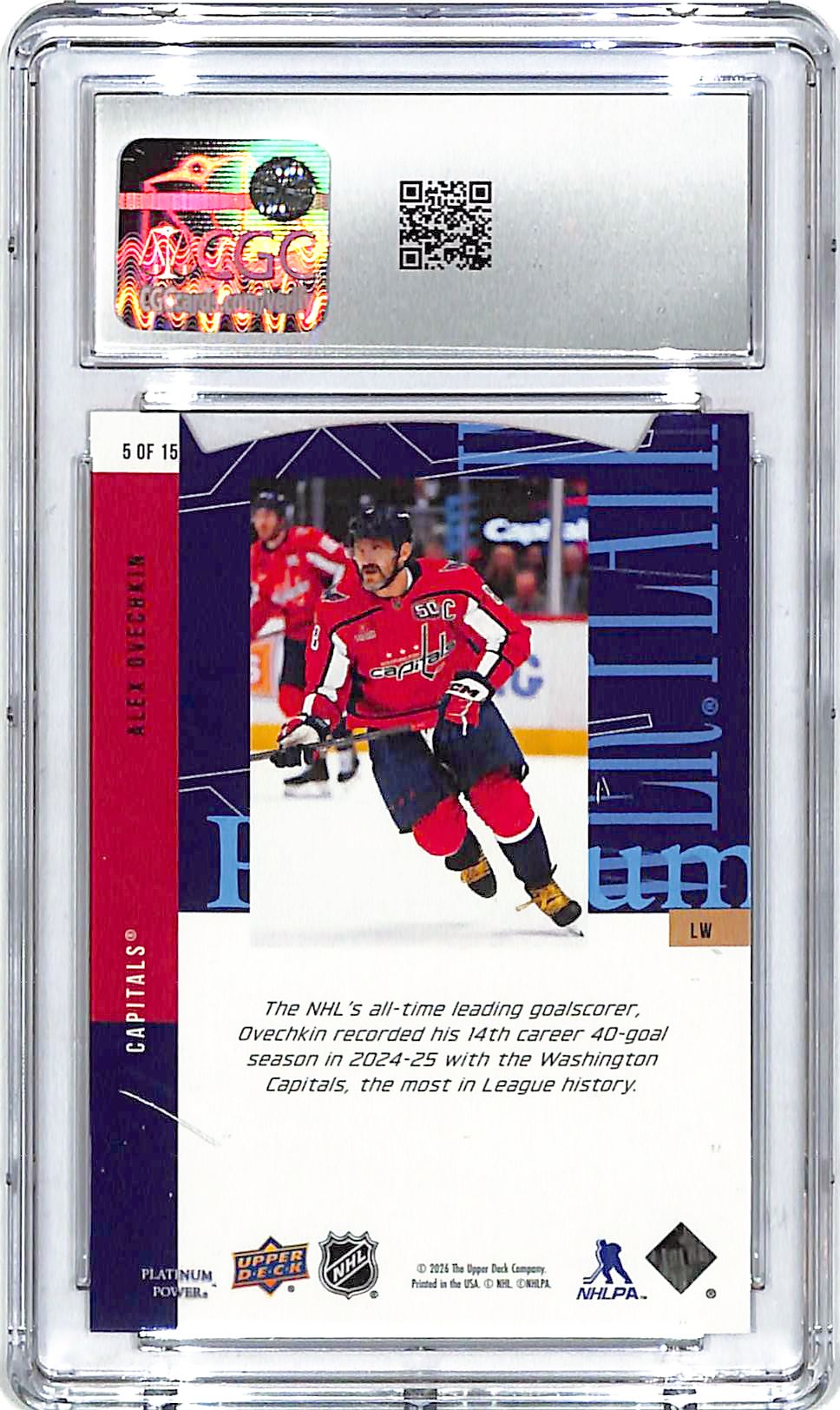 2026 Upper Deck CDD Conference Alex Ovechkin Platinum Power CGC 10 Capitals