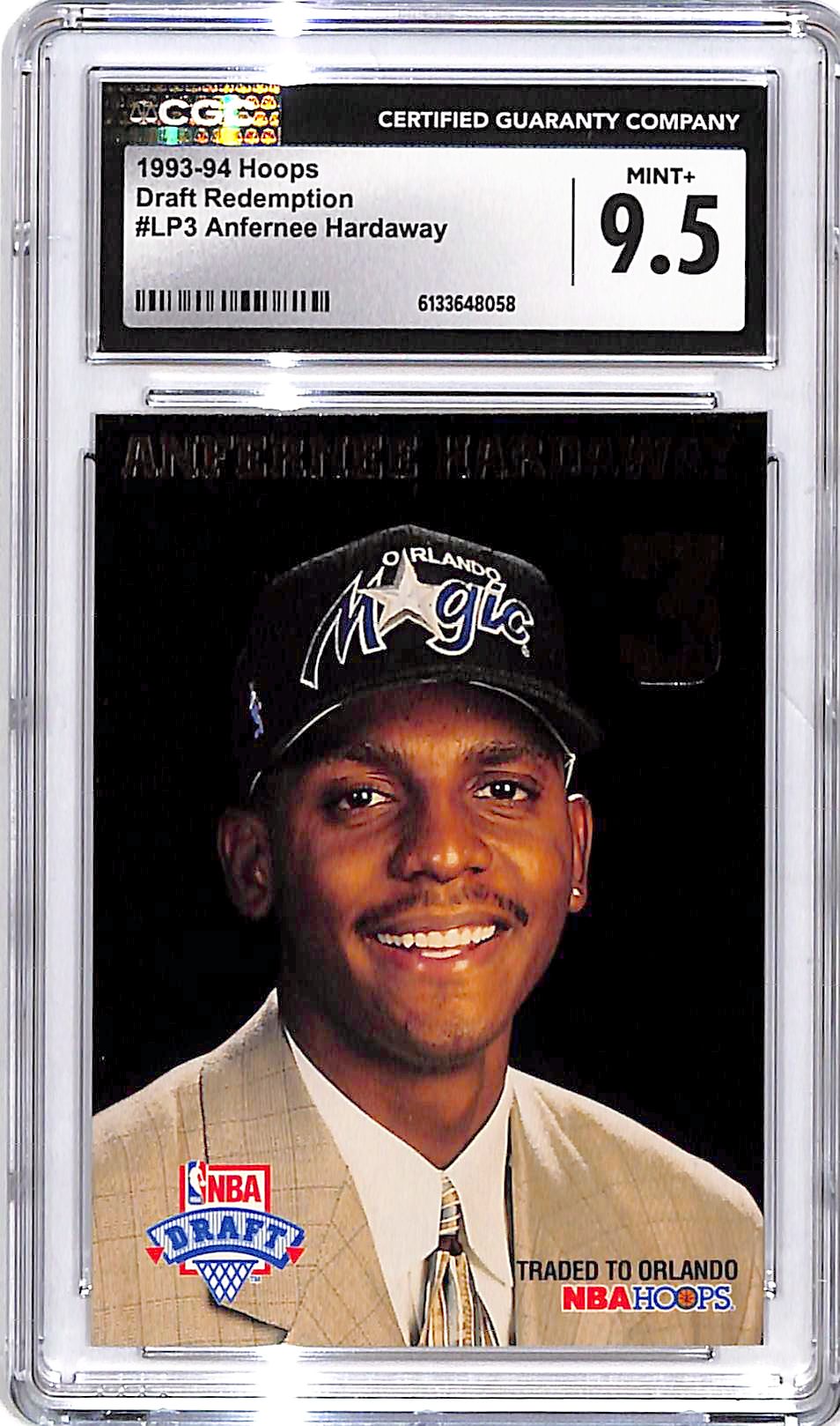 1993-94 Hoops Anfernee Hardaway Rookie RC Draft Redemption CGC 9.5 Magic