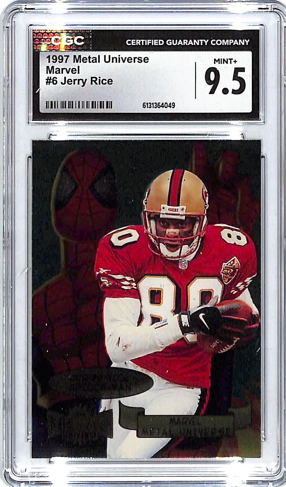 1997 Metal Universe Jerry Rice Marvel Spider-Man CGC 9.5 49ers