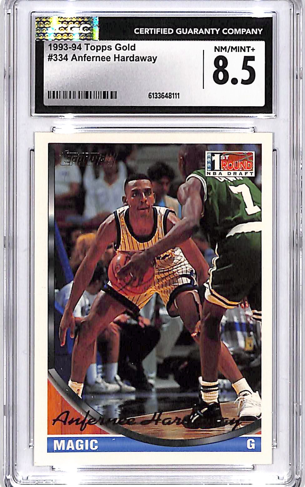 1993-94 Topps Anfernee Hardaway Rookie RC Gold #334 CGC 8.5 Magic