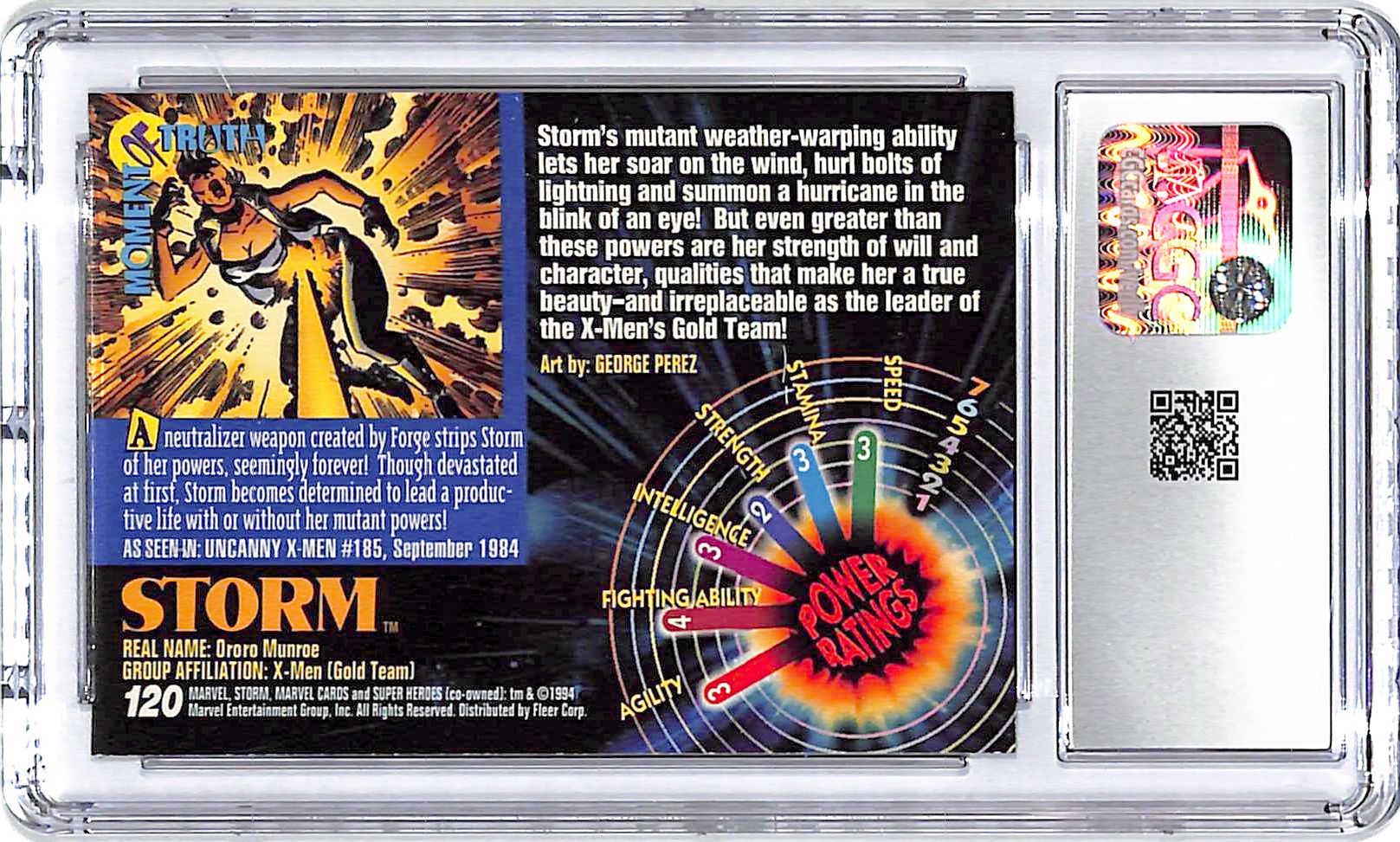 1994 Fleer Marvel Universe Series Storm #120 CGC 9.5
