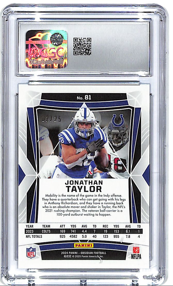 2024 Obsidian Jonathan Taylor Blue /25 CGC 10 Colts