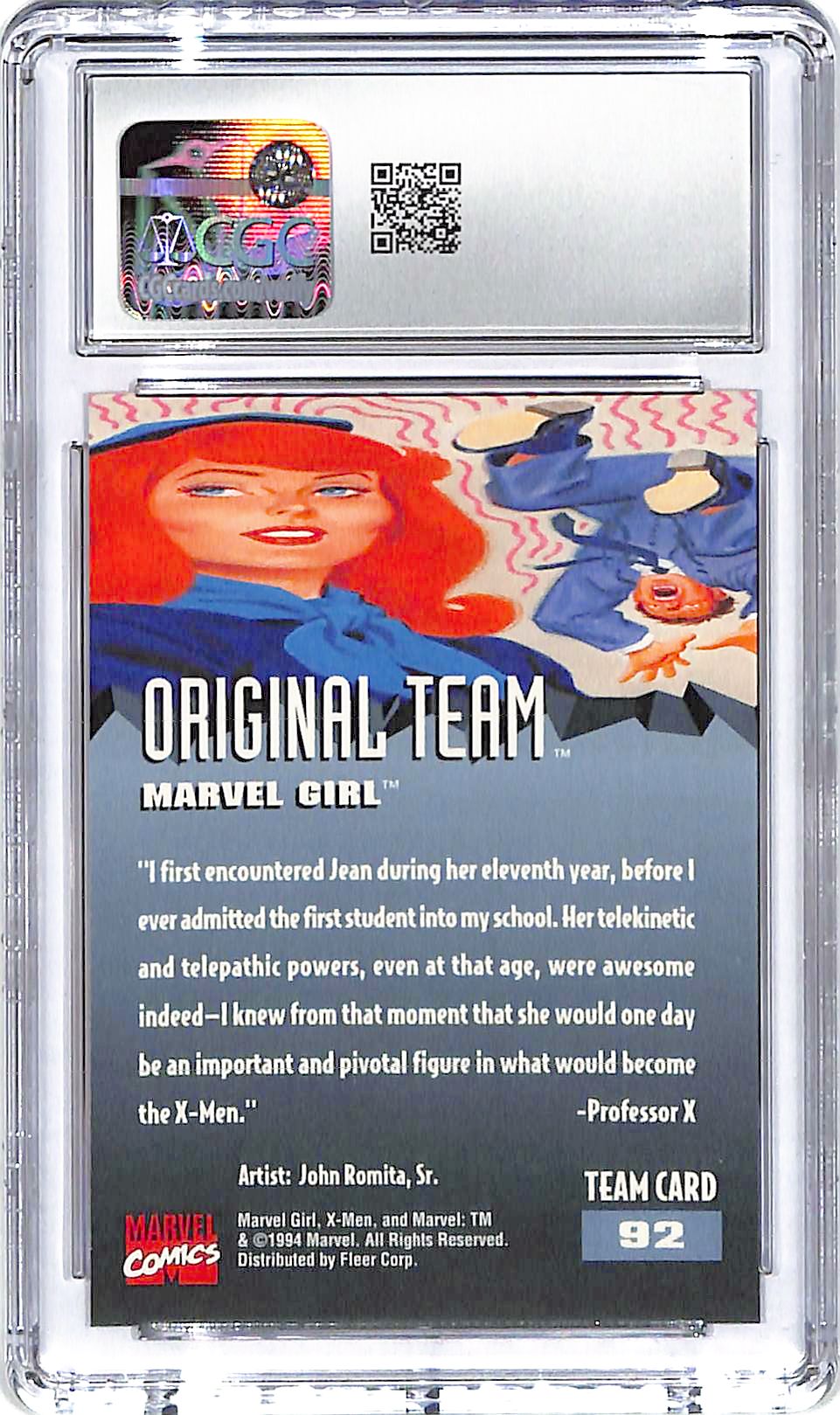 1994 Marvel Girl Fleer Ultra X-Men '95 #92 CGC Gem Mint 10