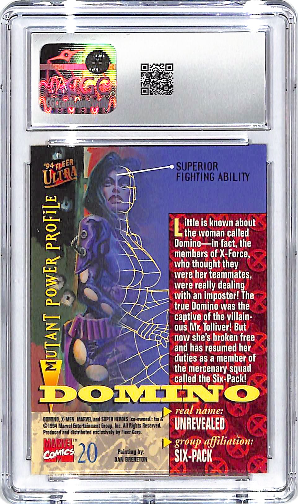 1994 Fleer Ultra X-Men Domino #20 CGC 9.5