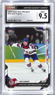 2026 Topps Now Olympics Jack Hughes #18 CGC 9.5 USA