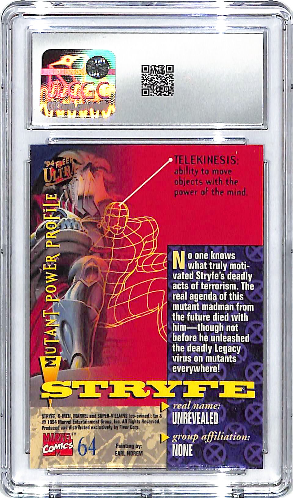 1994 Fleer Ultra X-Men Stryfe #64 CGC 9.5