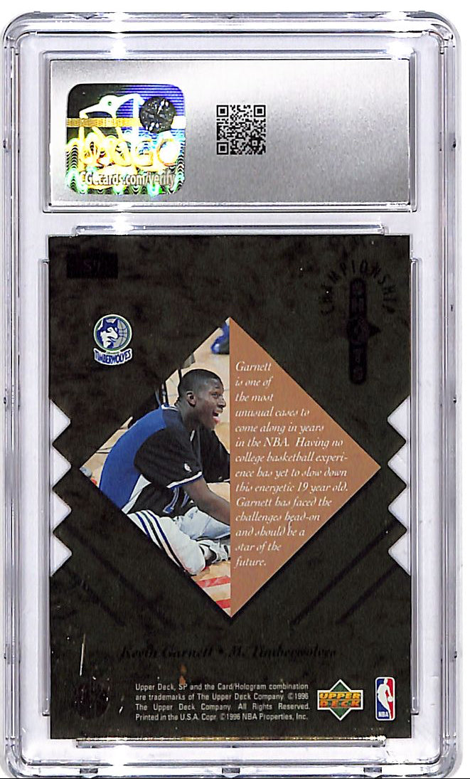 1995-96 SP Championship Kevin Garnett Shots CGC 9 Timberwolves