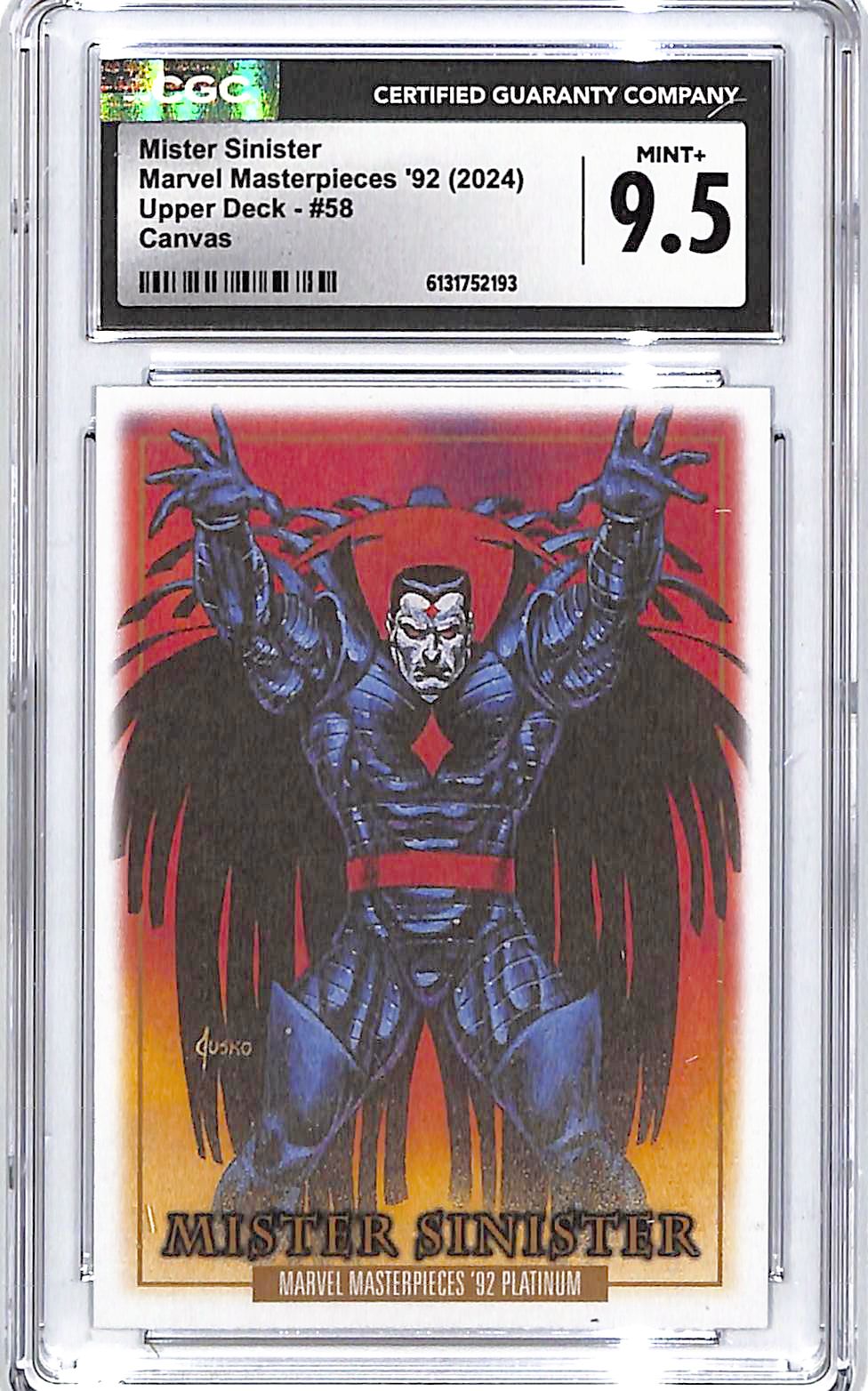 2024 Upper Deck Marvel Masterpieces 92 Mister Sinister Canvas #58 CGC 9.5