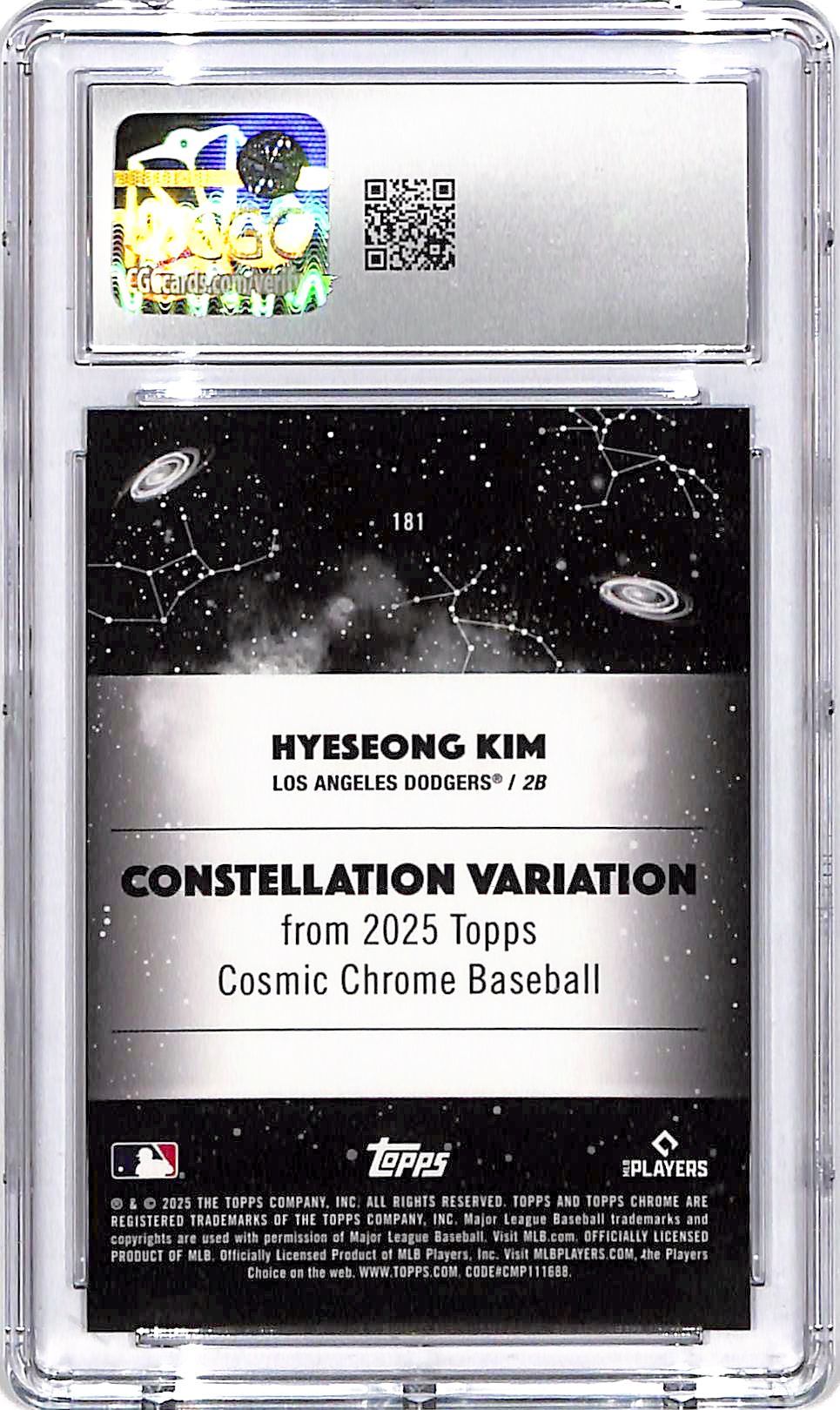 2025 Topps Chrome Cosmic Hyeseong Kim Constellation Variation CGC 9 Rookie RC