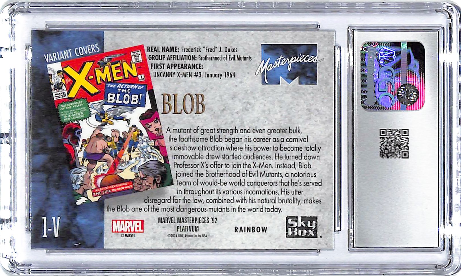 2024 Blob Upper Deck Marvel Masterpieces '92 Varient Covers Rainbow CGC Gem 10