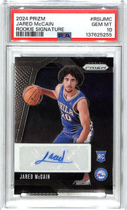 2024-25 Prizm Jared McCain Auto Autograph Rookie RC PSA 10 76ers