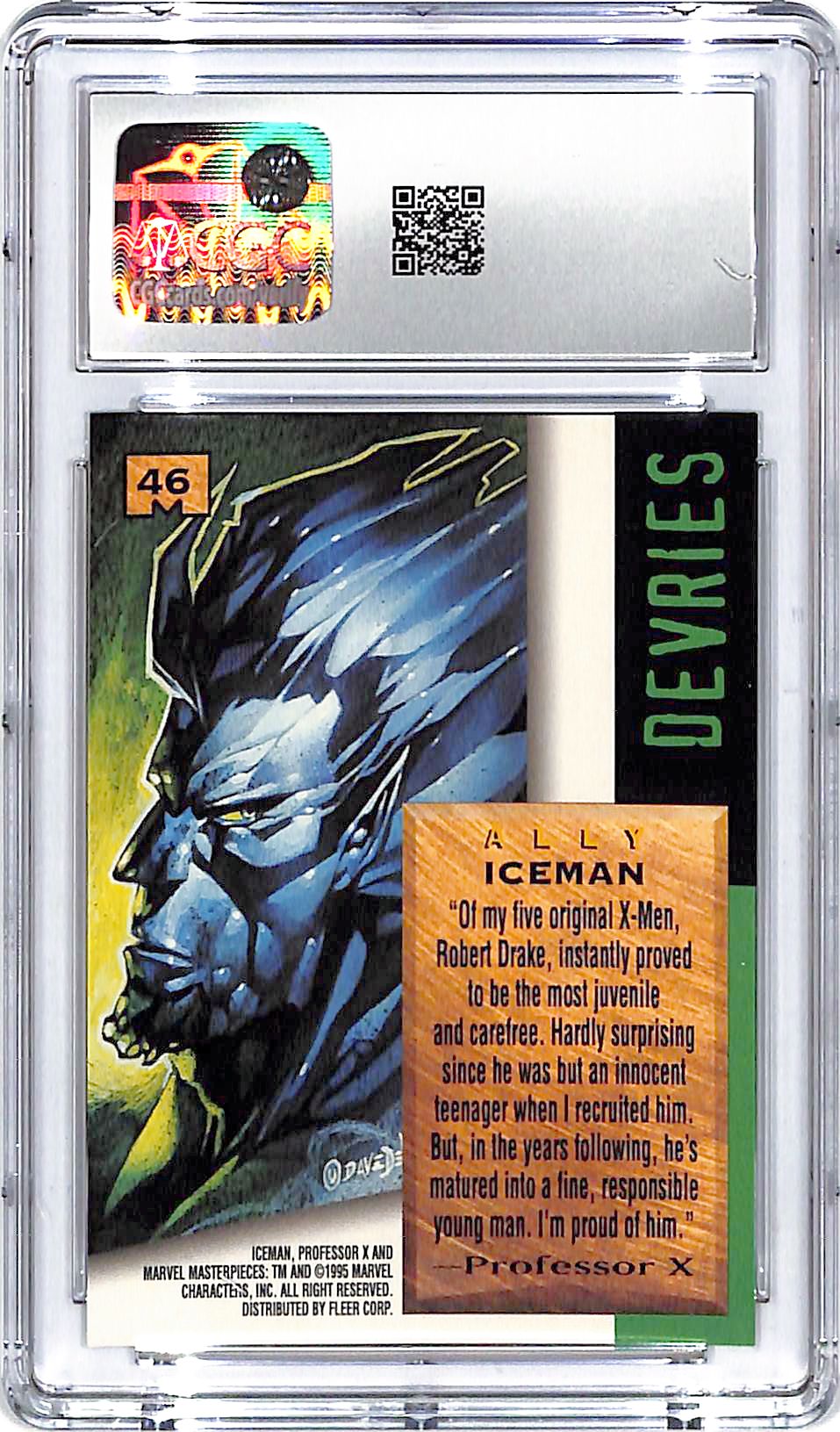 1995 Fleer Marvel Masterpieces Iceman #46 CGC 9.5
