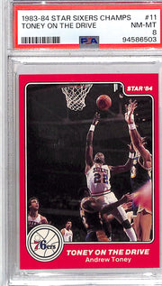 1983-84 Star Sixers Champs Toney on the Drive #11 PSA 8 Philadelphia 76ers