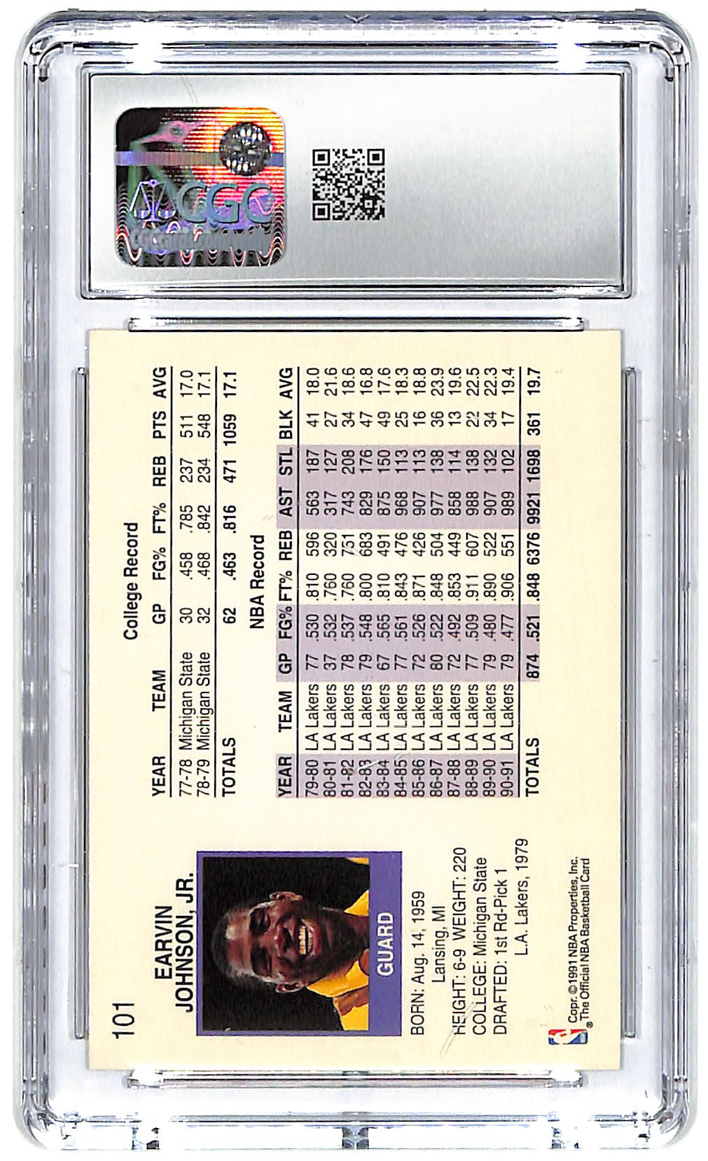 1991-92 Magic Johnson Hoops #101 CGC Mint 9