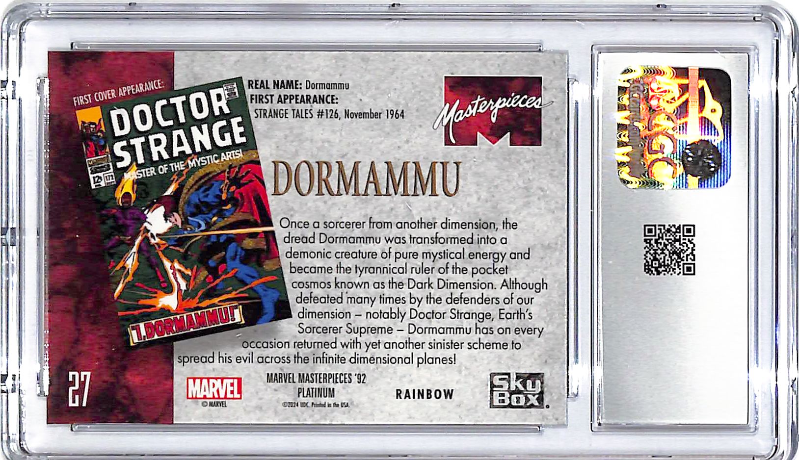 2024 Upper Deck Marvel Masterpieces 92 Dorammu Rainbow CGC 9.5