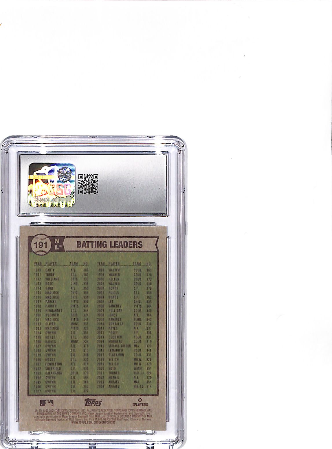 2025 Topps Heritage Shohei Ohtani Luis Arraez Marcell Ozuna #191 CGC 10