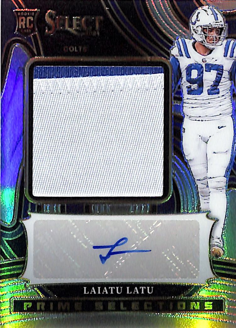 2024 Select Laiatu Latu Auto Autograph Rookie RC Patch Jersey /99 Colts RPA