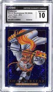 2024 Shatterstar UD Marvel Masterpieces '92 Blue Traxx #75 CGC Gem Mint 10