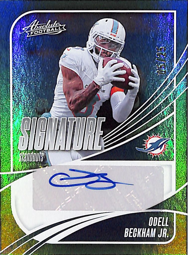 2025 Absolute Odell Beckham Jr Auto Autograph Standouts Green /25 Dolphins