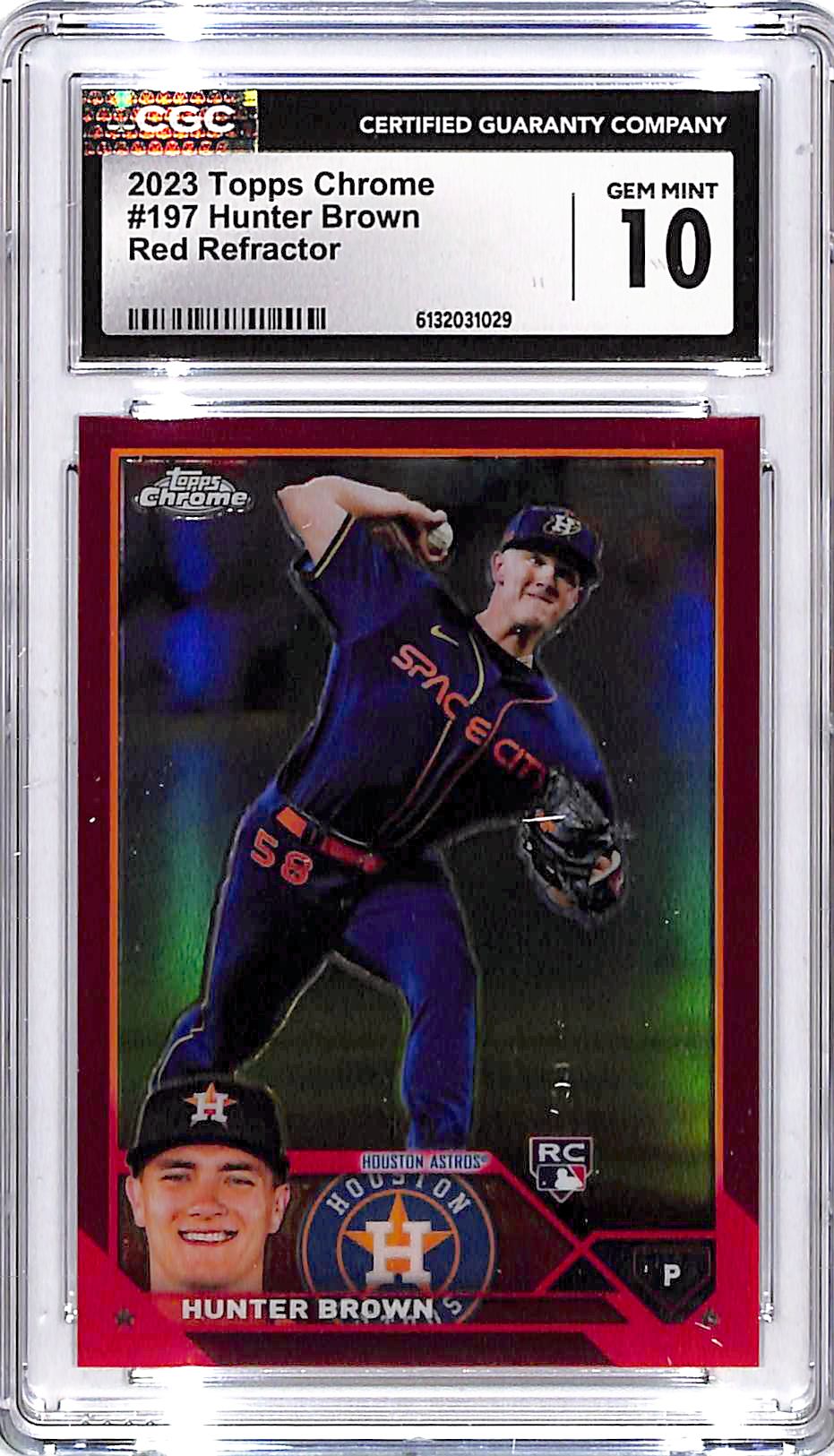 2023 Topps Chrome Hunter Brown Rookie RC Red Refractor /5 CGC 10 Astros