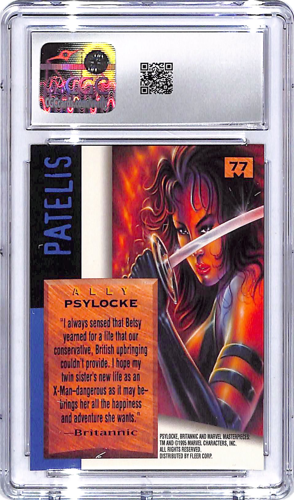 1995 Fleer Marvel Masterpieces Psylocke #77 CGC 9.5