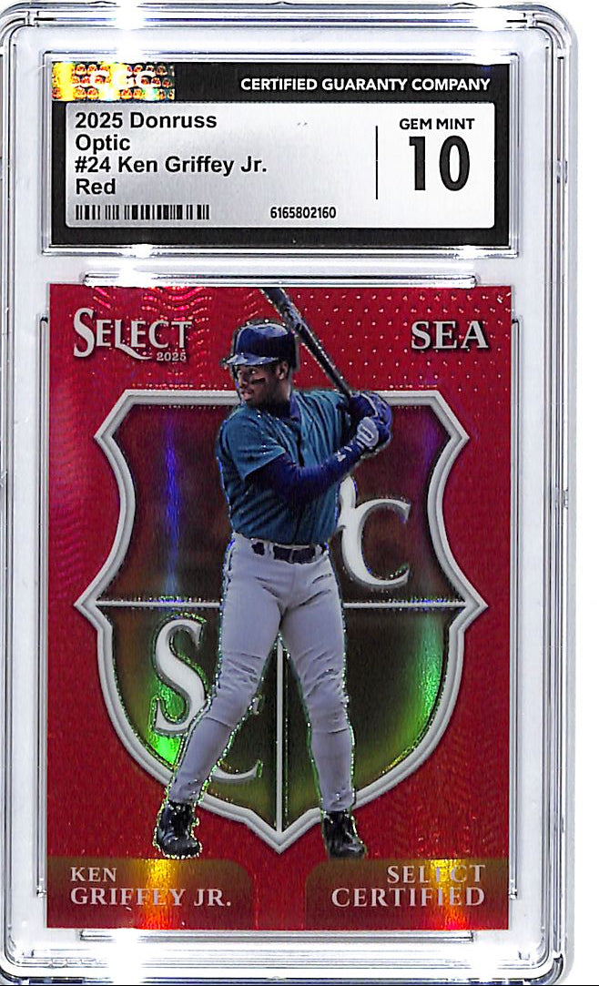 2025 Donruss Optic Ken Griffey Jr Select Certified Red /99 CGC 10 Mariners
