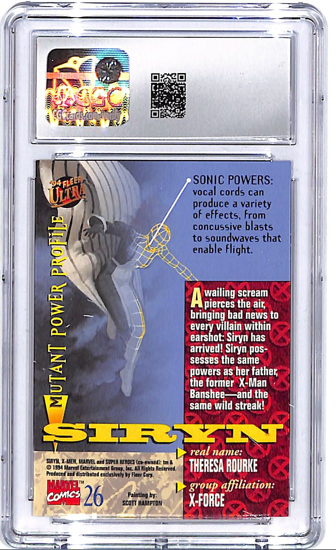 1994 Fleer Ultra X-Men Siryn #26 CGC 9.5