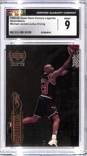 1998-99 Upper Deck Century Legends Michael Jordan Julius Erving Generations CGC 9