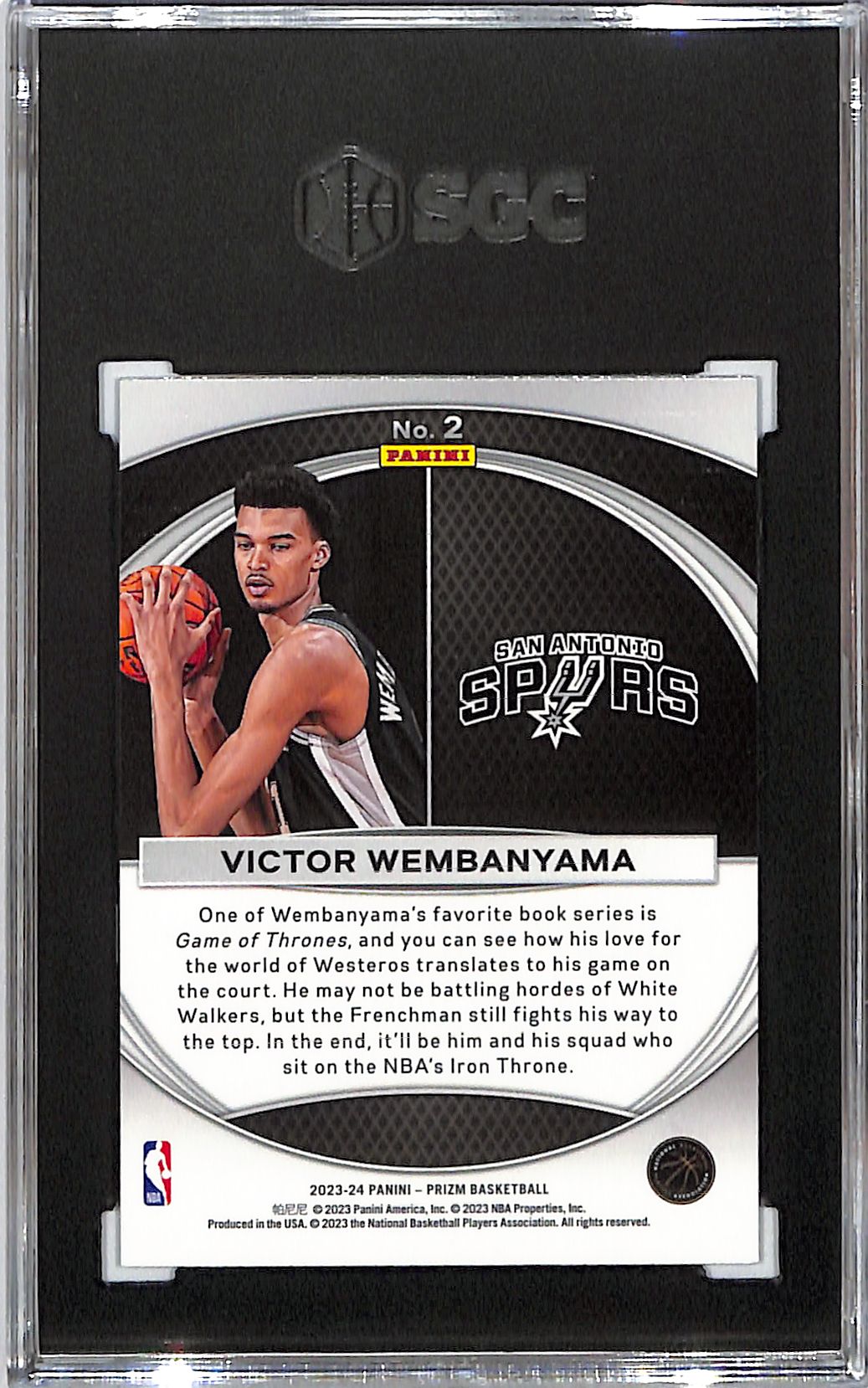 2023-24 Prizm Victor Wembanyama Global Reach Rookie RC SGC 9.5 Spurs