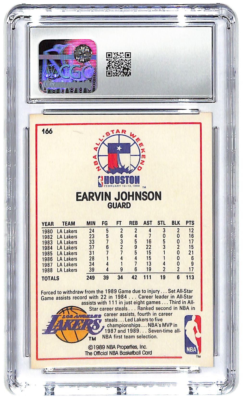 1989-90 Magic Johnson Hoops All-Star #166 CGC Mint 9