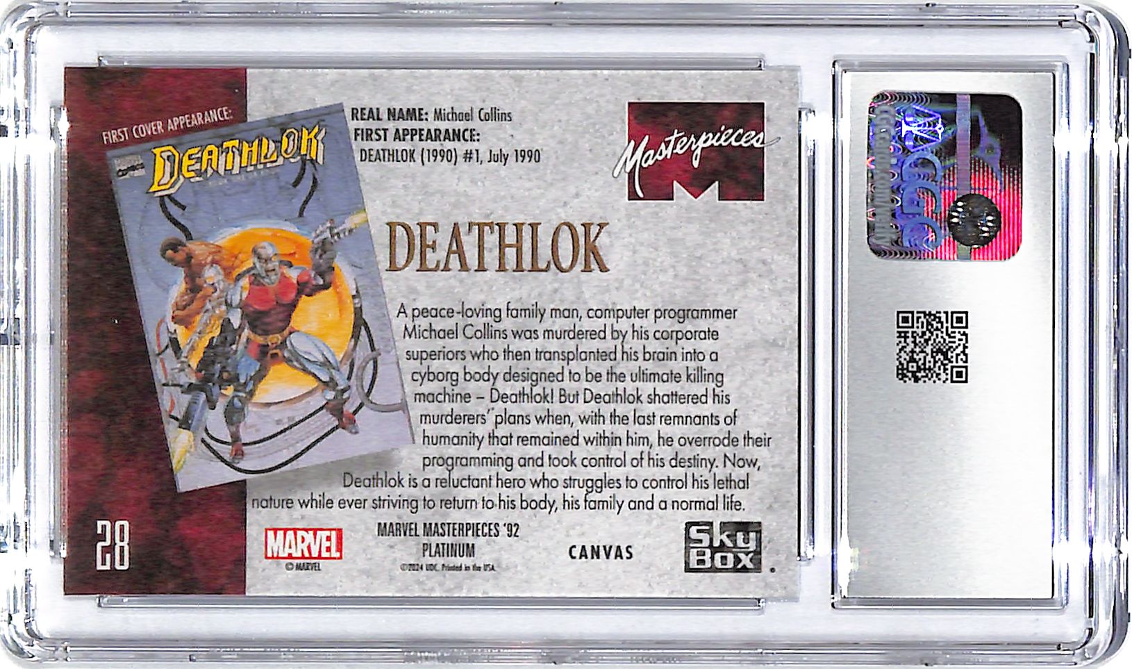 2024 Deathlok UD Marvel Masterpieces '92 Canvas #28 CGC Gem Mint 10