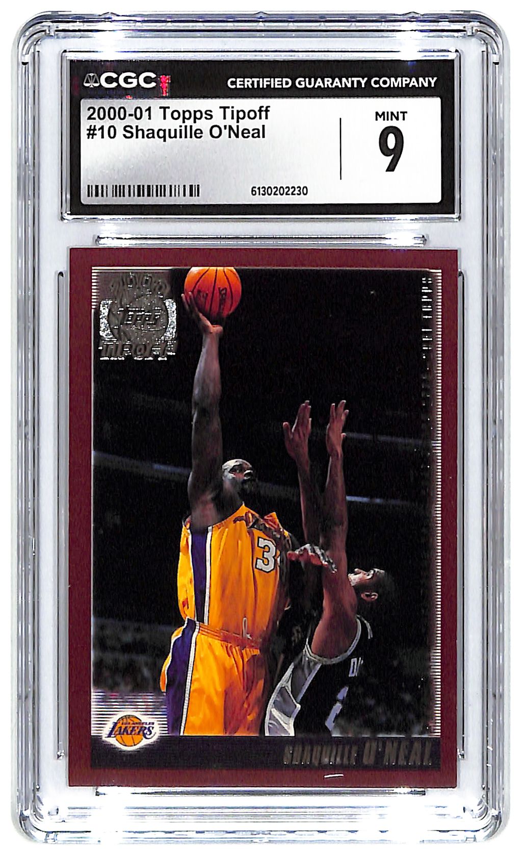 2000-01 Shaquille O'Neal Topps Tipoff #10 CGC Mint 9