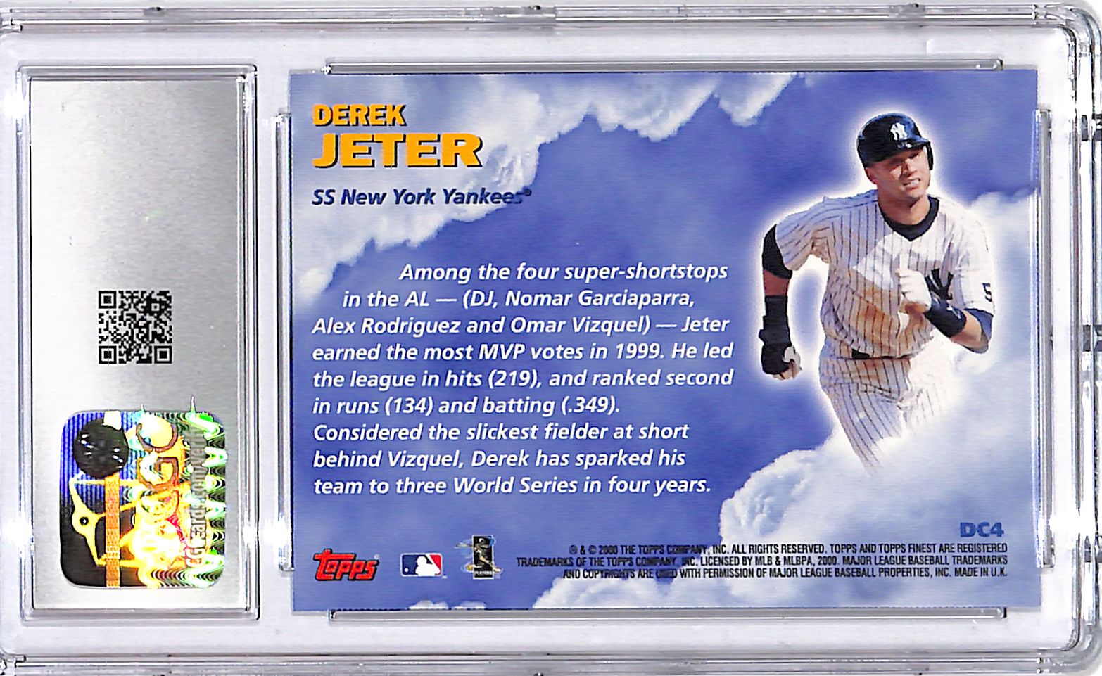 2000 Topps Finest Derek Jeter Dream Cast CGC 9.5 Yankees