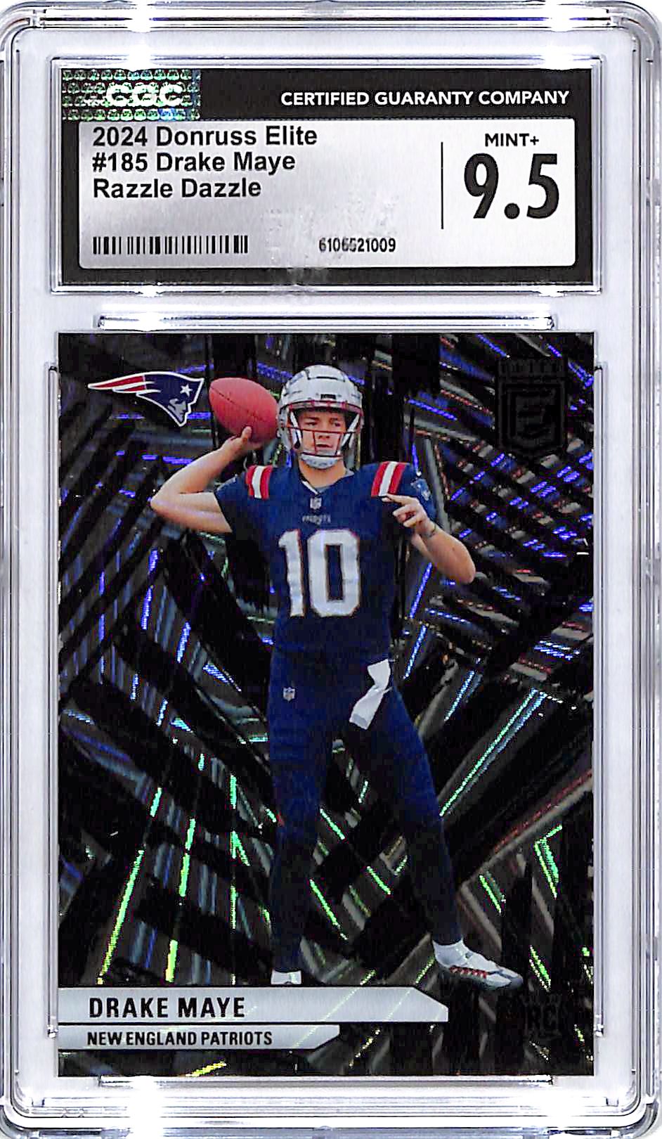 2024 Donruss Elite Drake Maye Razzle Dazzle #185 CGC 9.5 Patriots
