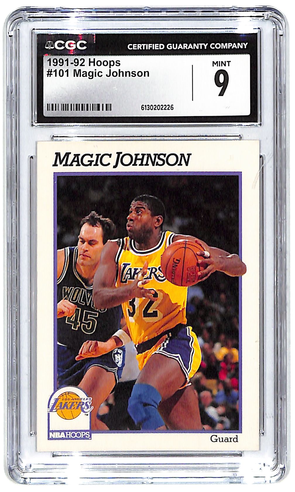 1991-92 Magic Johnson Hoops #101 CGC Mint 9