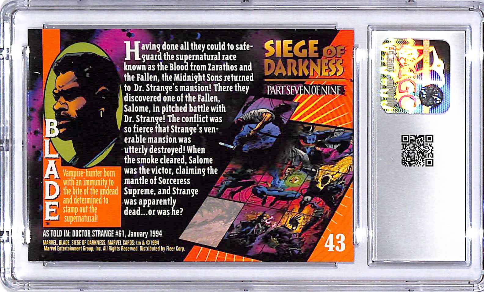 1994 Fleer Marvel Universe Series Blade #43 CGC 9.5