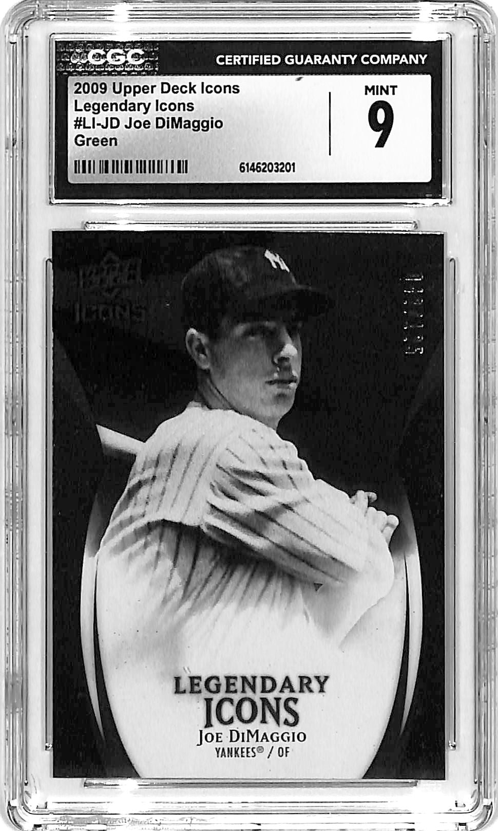 2009 Upper Deck icons Joe DiMaggio Legendary Icons Green /125 CGC 9 Yankees