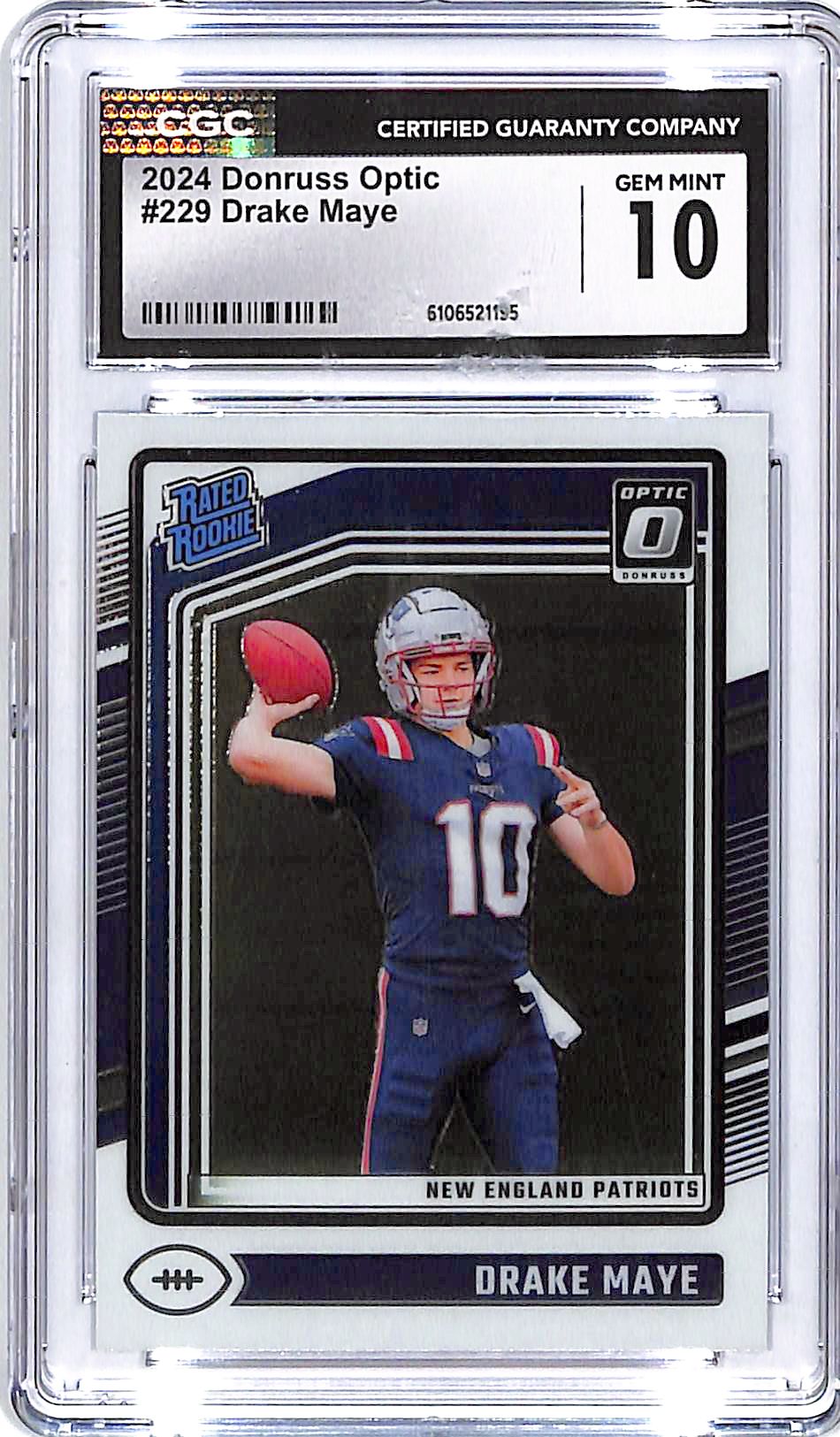 2024 Donruss Optic Drake Maye Rated Rookie RC #229 CGC 10 Patriots